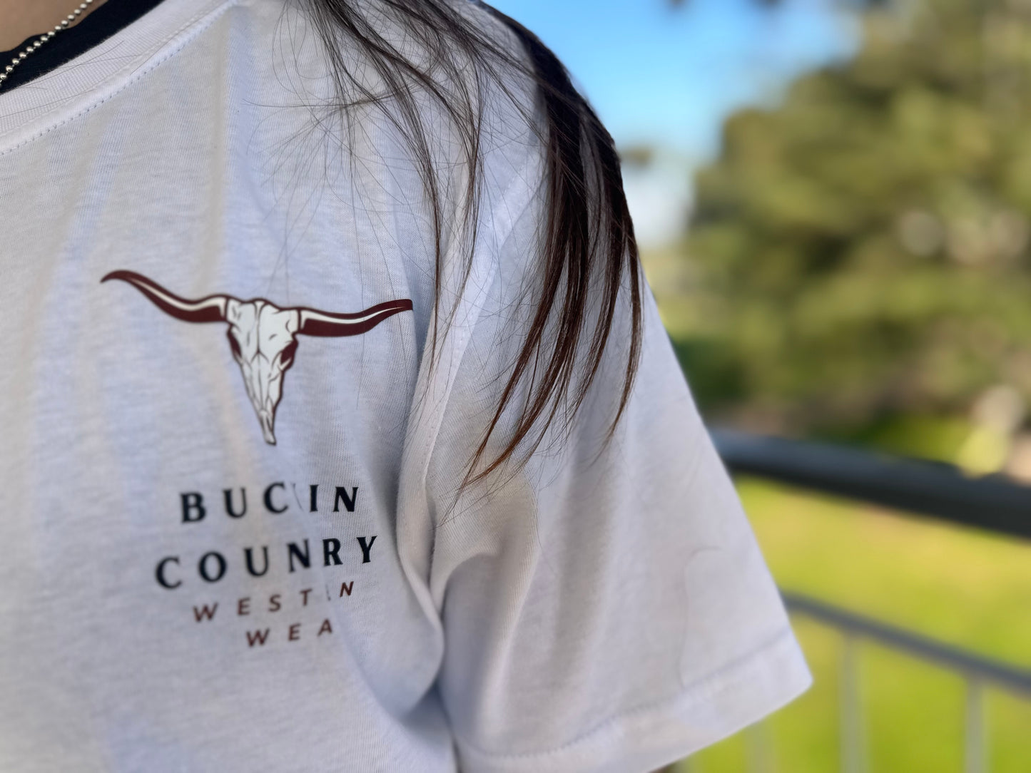 Buckin Country Skull Head Tshirt