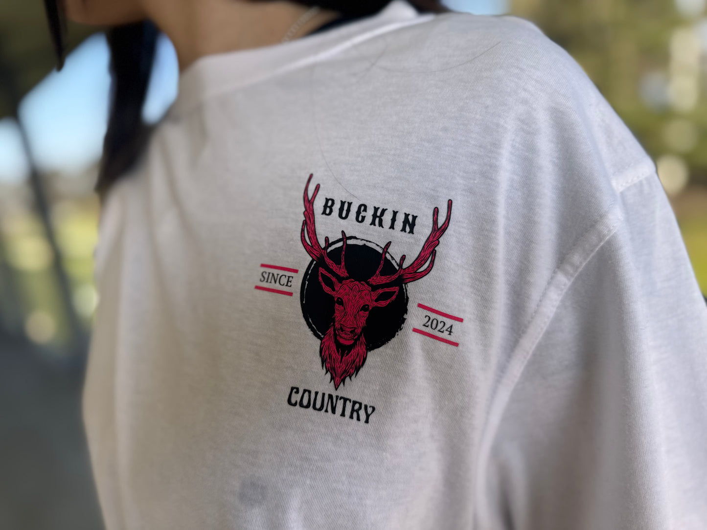 Buckin Country Deer Head Tshirt