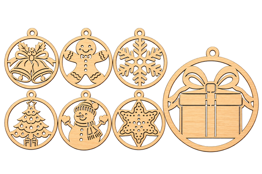 Wooden Christmas Ornaments | Laser Cut Tree Decorations