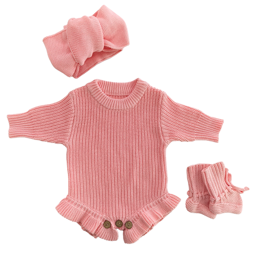 Ruffle Knitted Newborn Set🤍