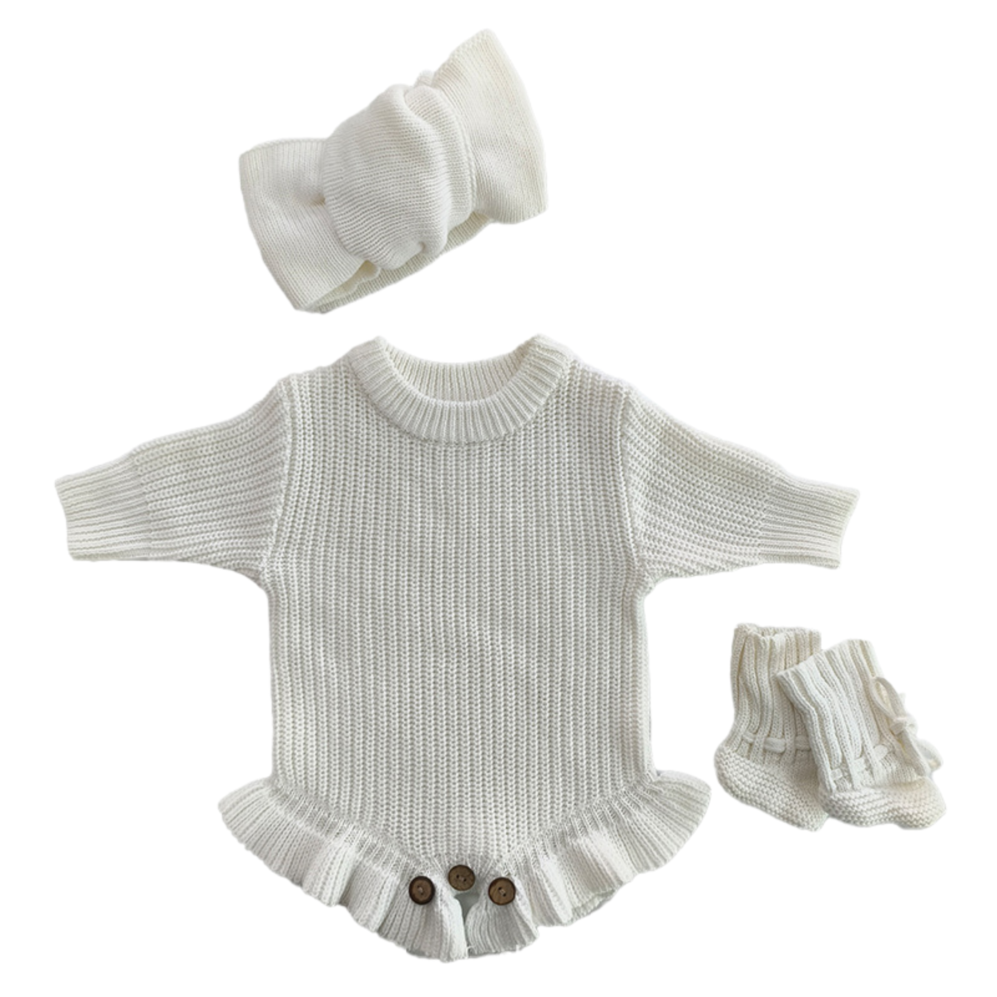 Ruffle Knitted Newborn Set🤍