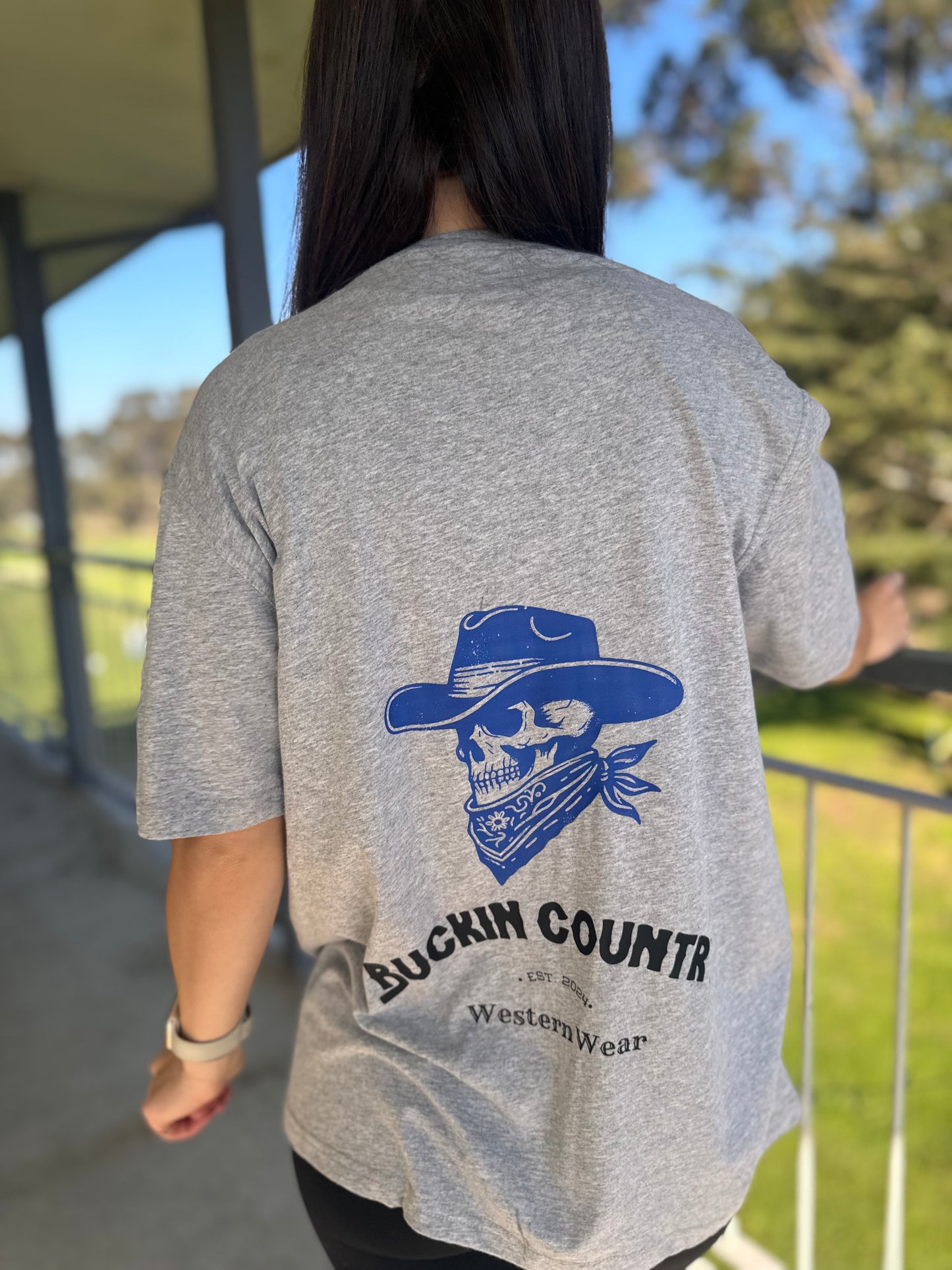 Buckin Country Skeleton Tshirt