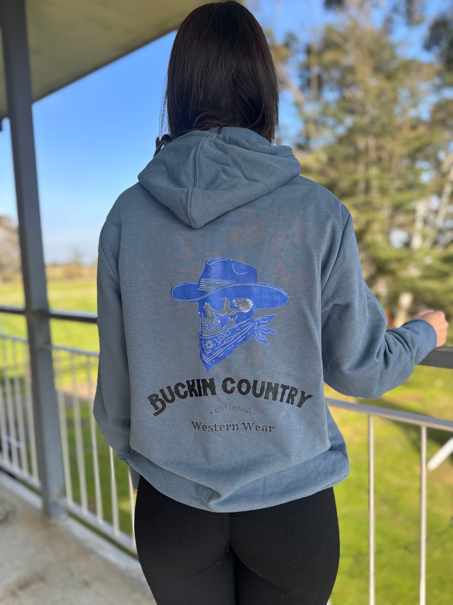 Blue Skeleton Buckin Country