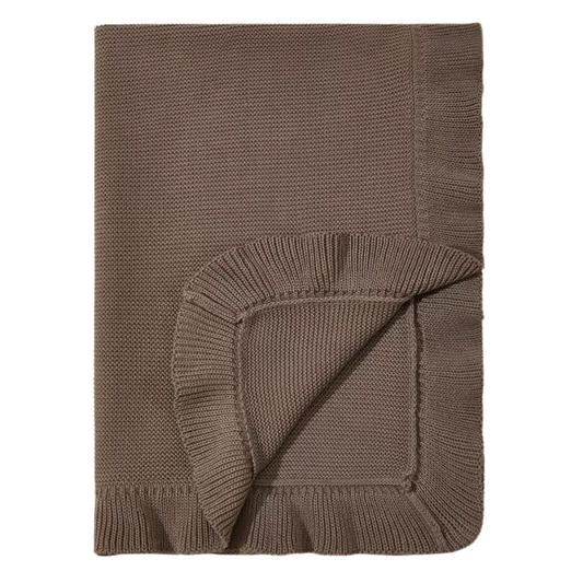 🤍 Ruffle Edge Knitted Blanket 🤍