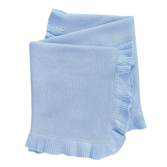 🤍 Ruffle Edge Knitted Blanket 🤍
