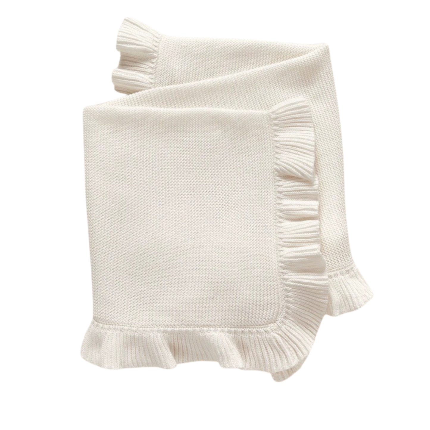 🤍 Ruffle Edge Knitted Blanket 🤍