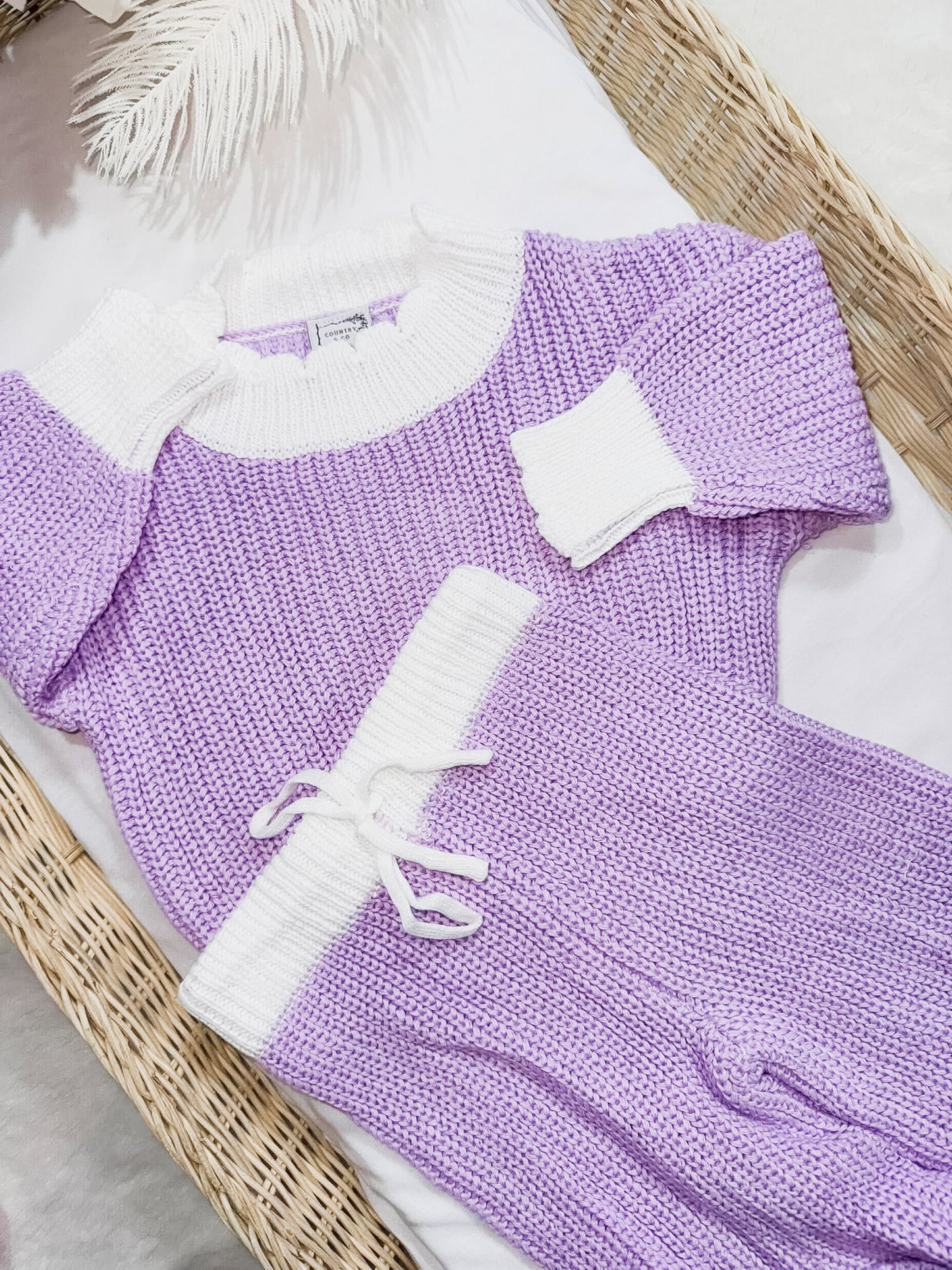 Lilac Love Cotton Oversized Knit Set