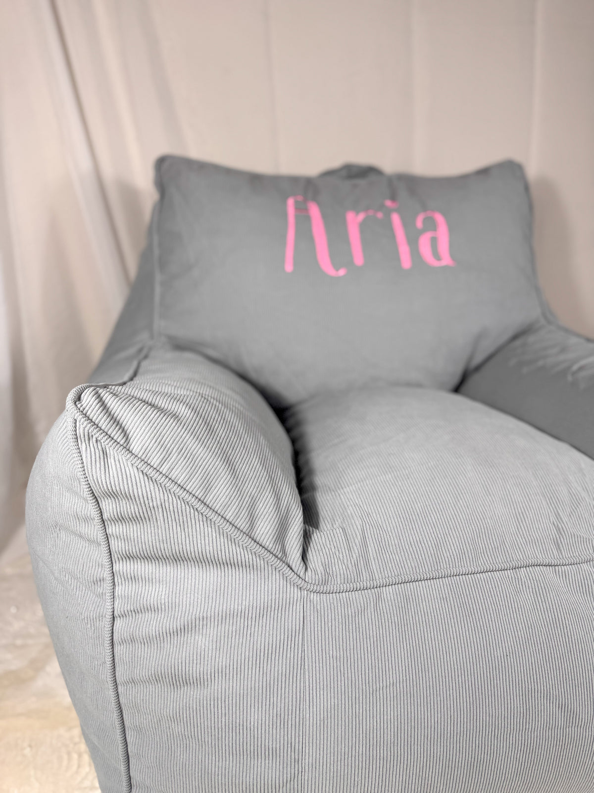 Personalised Teddy Fleece & Corduroy Bean Bag Chair