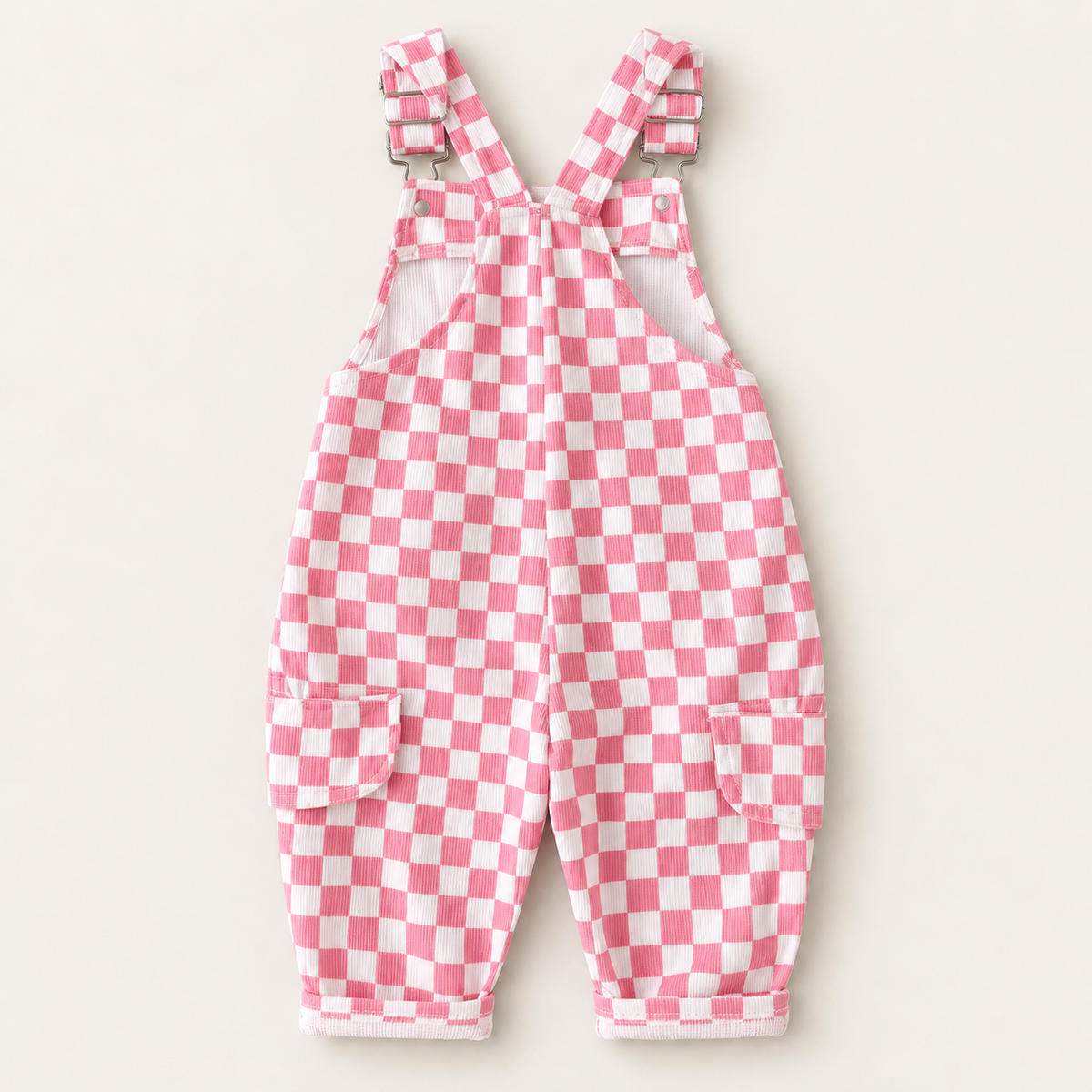 Tiny Human Check Overalls 🩷