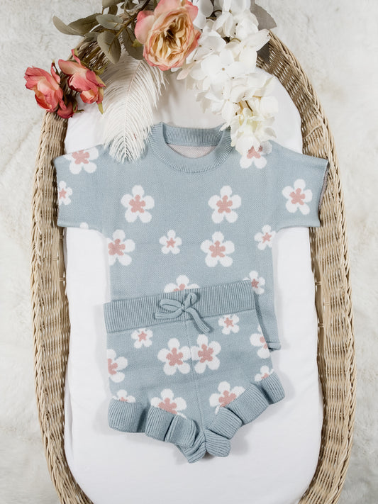Daisy Knit Tee & Shorts Set🌼