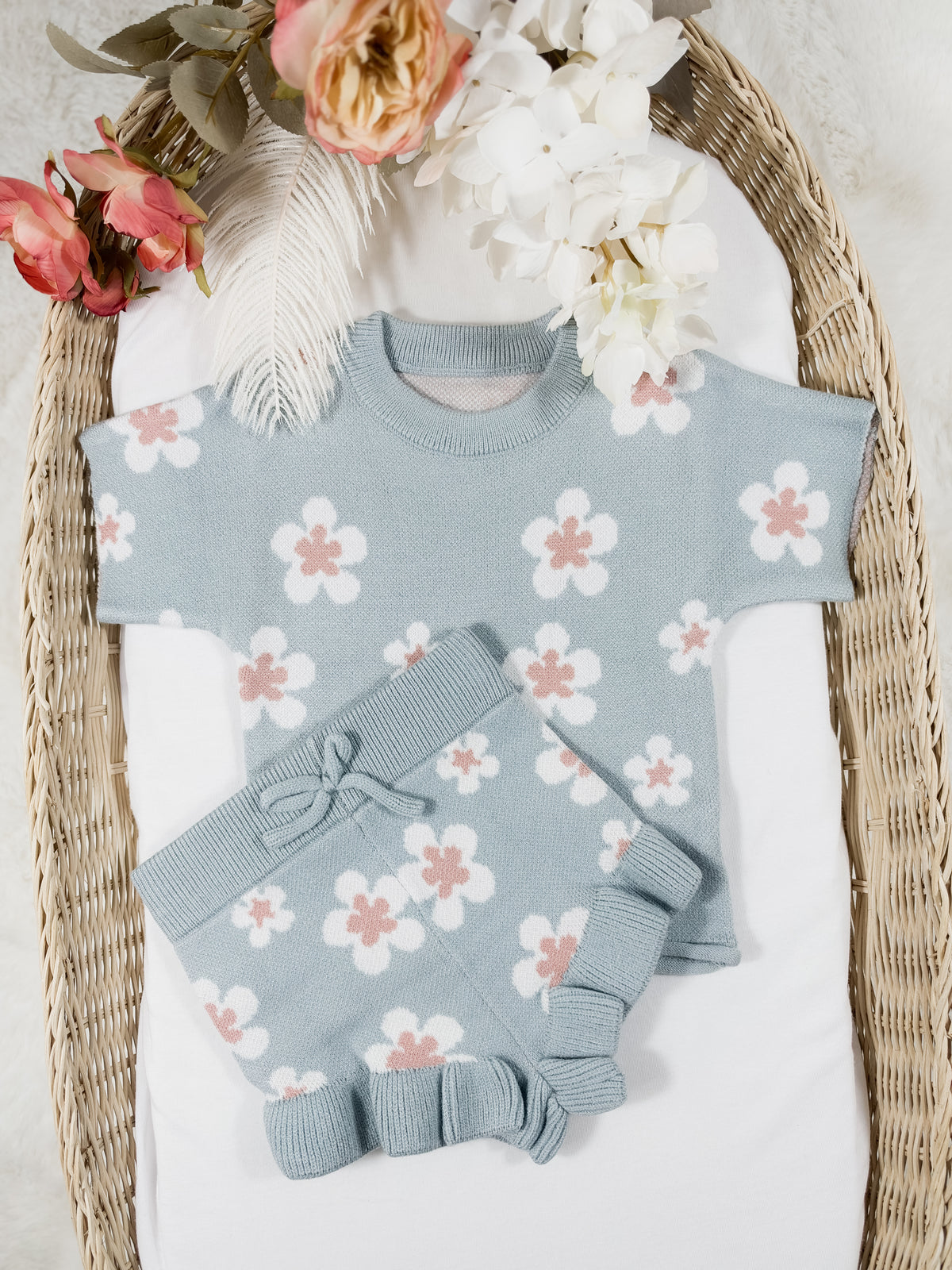 Daisy Knit Tee & Shorts Set🌼