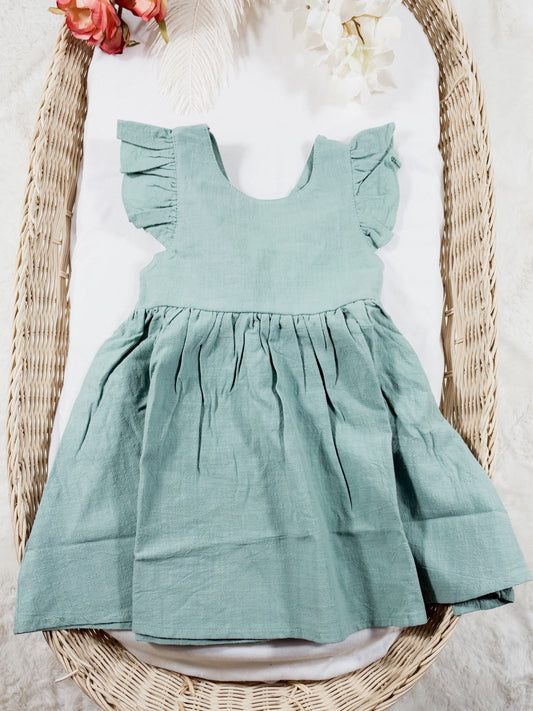Sage Meadow Ruffle Dress front view