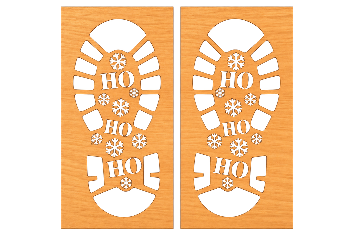 Santa Footprint Stencils | Wooden Christmas Eve Magic