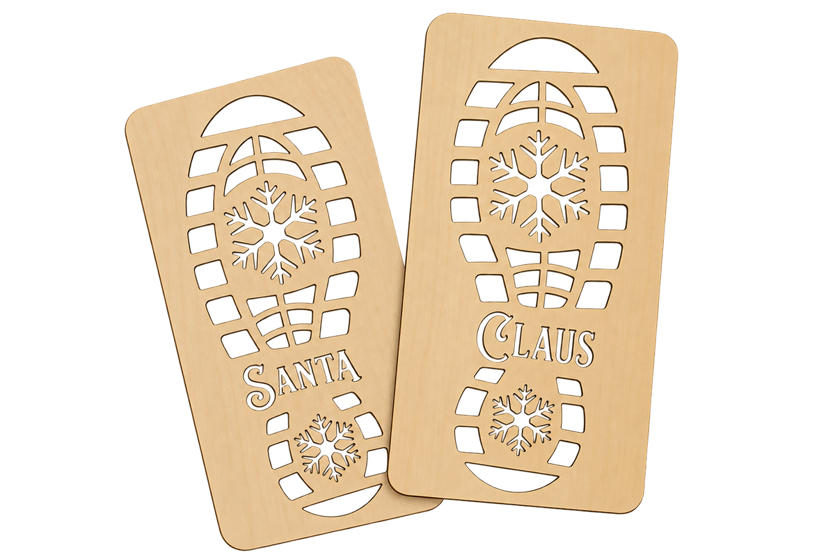 Santa Footprint Stencils | Wooden Christmas Eve Magic