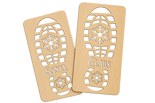 Santa Footprint Stencils | Wooden Christmas Eve Magic