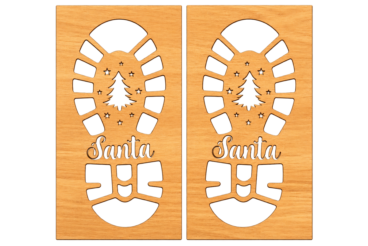 Santa Footprint Stencils | Wooden Christmas Eve Magic