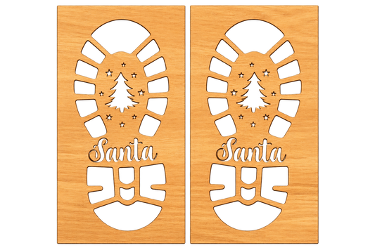 Santa Footprint Stencils | Wooden Christmas Eve Magic
